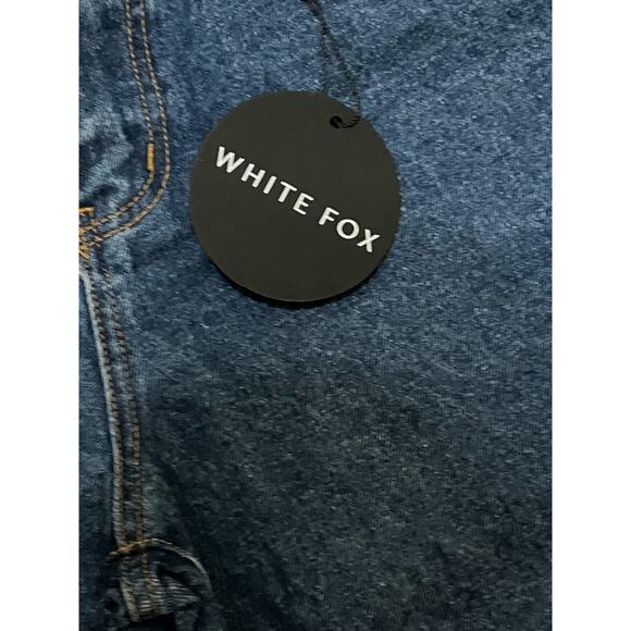White Fox Bella Denim Shorts Dark Blue XL - Picture 3 of 6